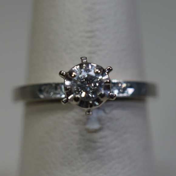 14KW Gold Genuine Diamond Engagement Ring